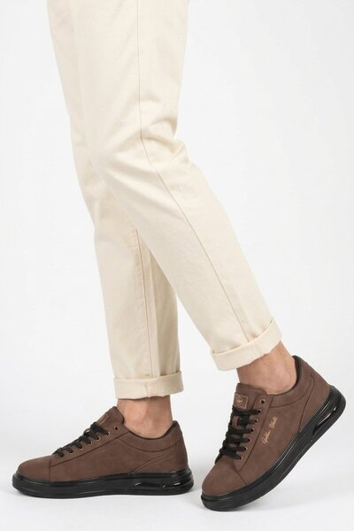 WALKWAY Men's Brown Lace-Up Thick Sole Men's Casual Shoes Sneaker 8078 Dashor m