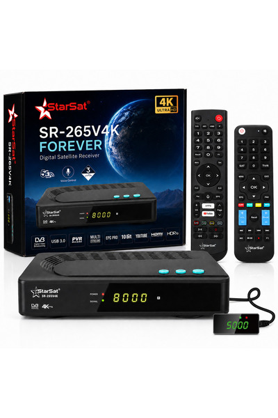 STARSAT SR-265V4K 4K UHD Linux Digital Satellite Receiver with Dual-Band Wi-F...