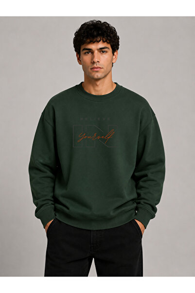 herkesemoda Believe Printed Crew Neck 2 Thread Sweatshirt