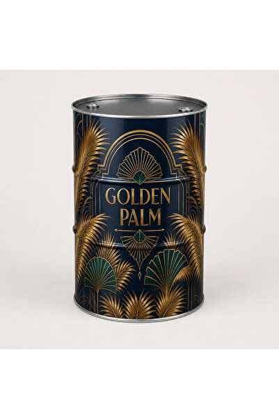 Generic Brand Masă tip butoi personalizată CISKO Golden Palm – Art Deco Botan...