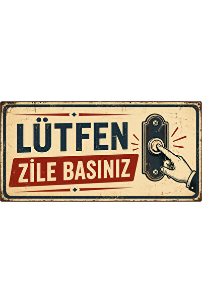 Lucena Retro Please Press the Bell Metal Warning Sign Vintage Decorative Door...