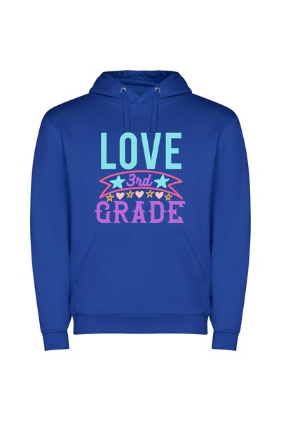 iLovePrints Joyful Love for 3rd Φούτερ με κουκούλα σε χρώμα Μπλε