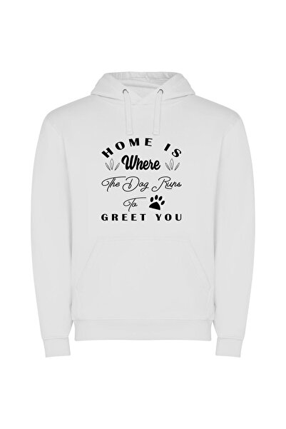 iLovePrints Pawprints of Welcoming Home Φούτερ με κουκούλα σε χρώμα Λευκό