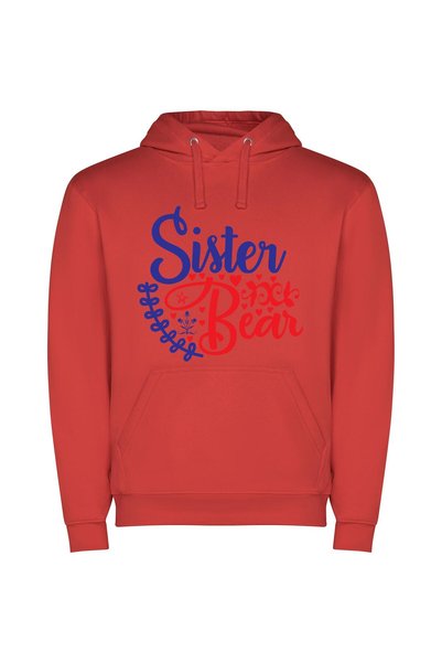iLovePrints Sisterly Sign Vibes Φούτερ με κουκούλα σε χρώμα Κόκκινο