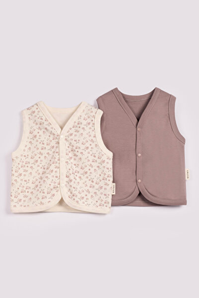 VAUVA 2-Piece Baby Vest Set 100% Cotton Soft Textured with Snap Fasteners for...