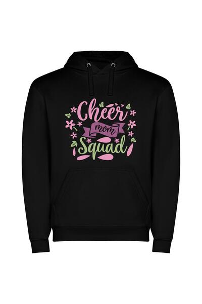 iLovePrints Cheerful Blossom Squad Φούτερ με κουκούλα σε χρώμα Μαύρο