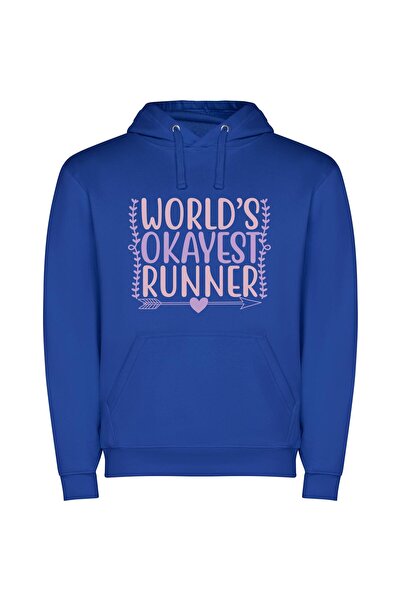 iLovePrints Ultimate Running Champion Φούτερ με κουκούλα σε χρώμα Μπλε