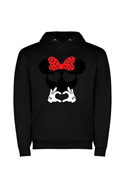 iLovePrints Enchanting Disney Mouse Collection Φούτερ με κουκούλα σε χρώμα Μαύρο