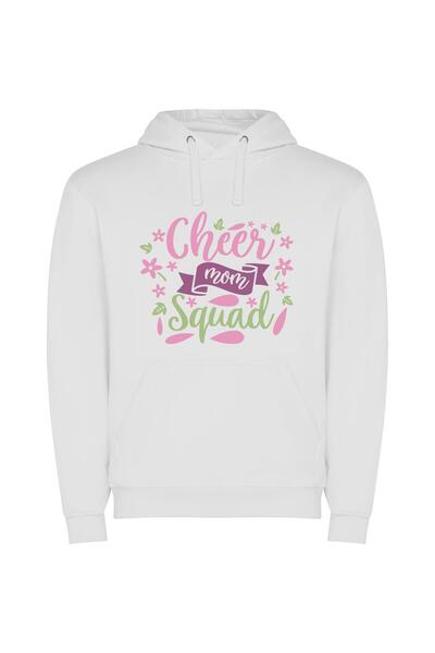 iLovePrints Cheerful Blossom Squad Φούτερ με κουκούλα σε χρώμα Λευκό