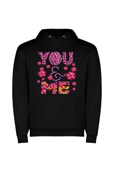 iLovePrints Floral Adobe Affair Φούτερ με κουκούλα σε χρώμα Μαύρο