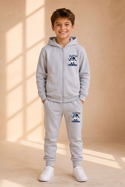 armicem Set de trening cu fermoar și imprimeu Armikids School Fashion