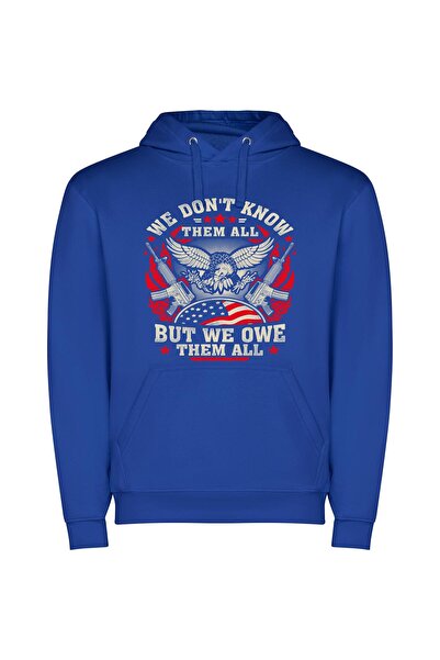 iLovePrints Proud Patriot: Official Prints Φούτερ με κουκούλα σε χρώμα Μπλε