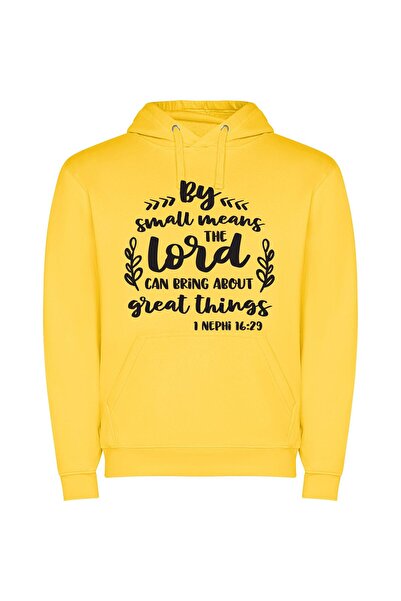 iLovePrints Greatness in Small Frames Φούτερ με κουκούλα σε χρώμα Κίτρινο