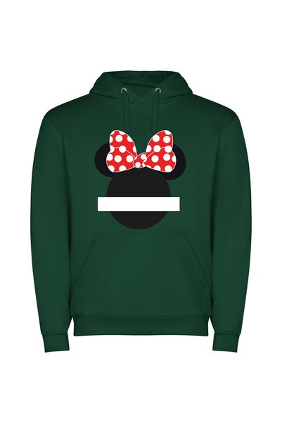 iLovePrints Enchanting Bow-Topped Mouse Φούτερ με κουκούλα σε χρώμα Πράσινο