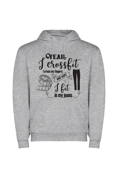 iLovePrints Fashionably Fit and Fabulous Φούτερ με κουκούλα σε χρώμα Γκρι