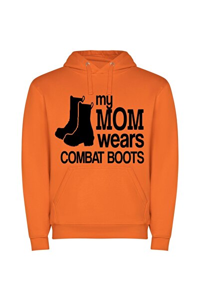 iLovePrints In Combat's Fashion Parade Φούτερ με κουκούλα σε χρώμα Πορτοκαλί