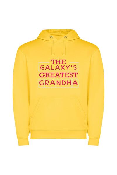 iLovePrints Galactic Grandma's Grandeur Φούτερ με κουκούλα σε χρώμα Κίτρινο