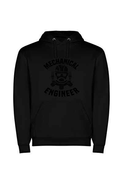 iLovePrints Mechanical Design Maestro Φούτερ με κουκούλα σε χρώμα Μαύρο