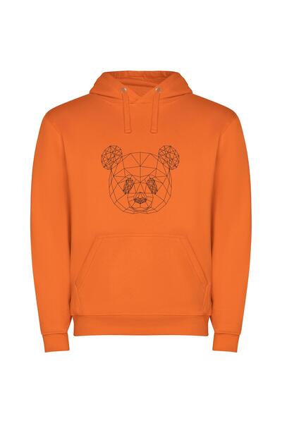 iLovePrints Fierce MonoArt: Bear's Vector Φούτερ με κουκούλα σε χρώμα Πορτοκαλί