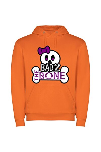 iLovePrints Bad Skull Rock Profile Φούτερ με κουκούλα σε χρώμα Πορτοκαλί
