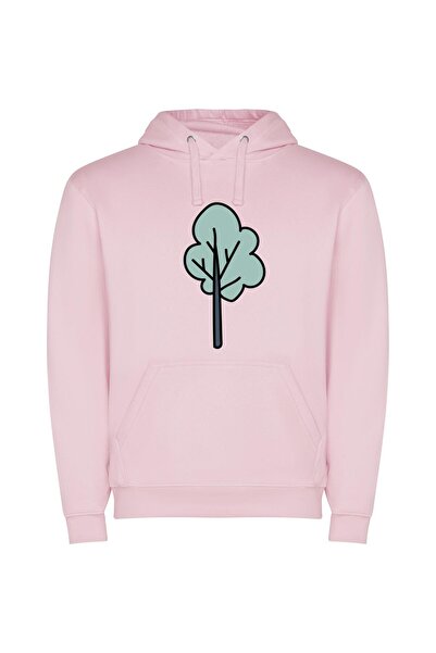 iLovePrints Stately Solitary Arboreal Elegance Φούτερ με κουκούλα σε χρώμα Ροζ