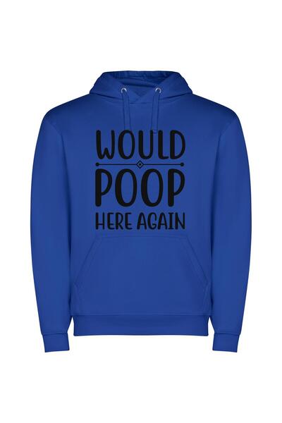 iLovePrints Colorless Feedback: Poop Edition Φούτερ με κουκούλα σε χρώμα Μπλε