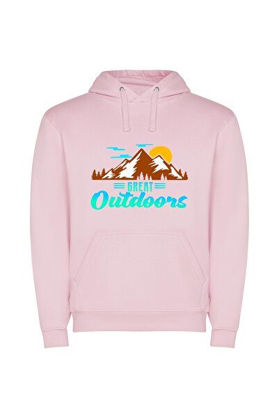 iLovePrints Nature's Majestic Escape Φούτερ με κουκούλα σε χρώμα Ροζ