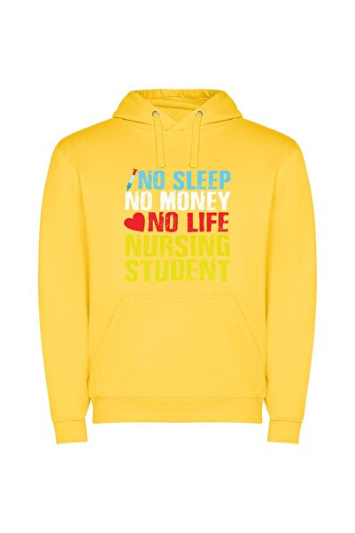 iLovePrints Sleepless Nurse's Student Stripes Φούτερ με κουκούλα σε χρώμα Κίτ...