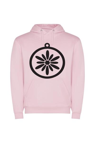 iLovePrints Elegant Floral Christmas Ornament Φούτερ με κουκούλα σε χρώμα Ροζ