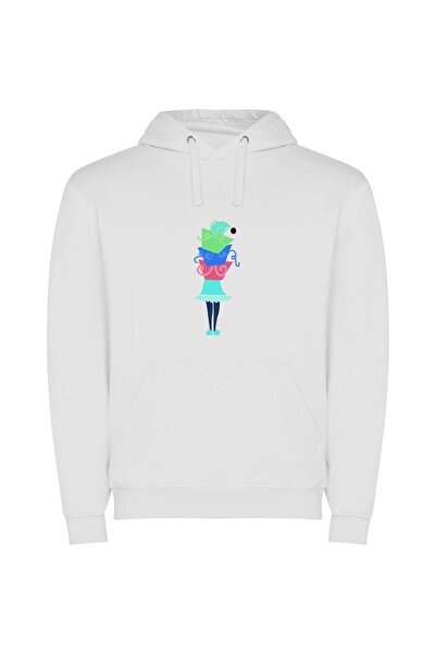 iLovePrints Enchanting Festive Fashion Φούτερ με κουκούλα σε χρώμα Λευκό
