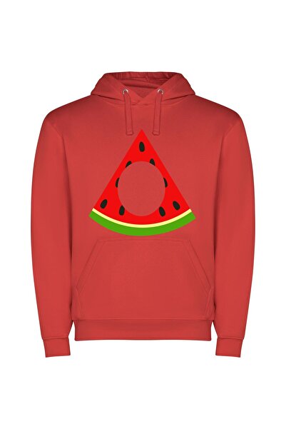 iLovePrints Watermelon Dots Delight Φούτερ με κουκούλα σε χρώμα Κόκκινο