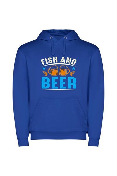 iLovePrints Cheers & Catch Φούτερ με κουκούλα σε χρώμα Μπλε