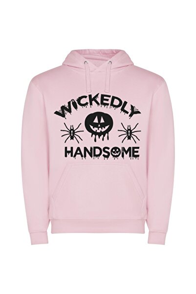 iLovePrints Whacky Jack-O-Lantern Elegance Φούτερ με κουκούλα σε χρώμα Ροζ