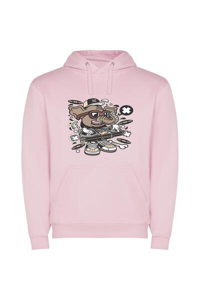 iLovePrints Groovy DJ Animal Mashup Φούτερ με κουκούλα σε χρώμα Ροζ