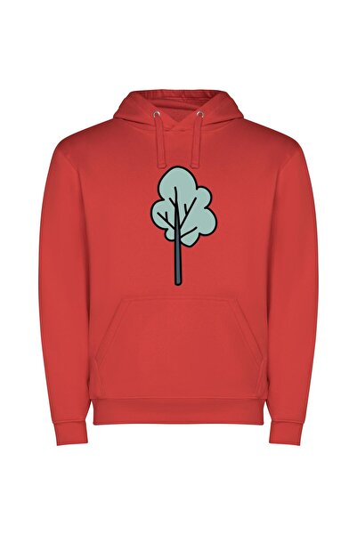 iLovePrints Stately Solitary Arboreal Elegance Φούτερ με κουκούλα σε χρώμα Κό...