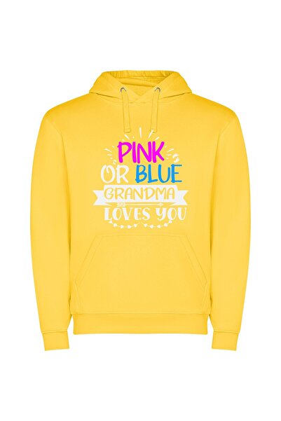 iLovePrints Colorful Love from Grandma Φούτερ με κουκούλα σε χρώμα Κίτρινο