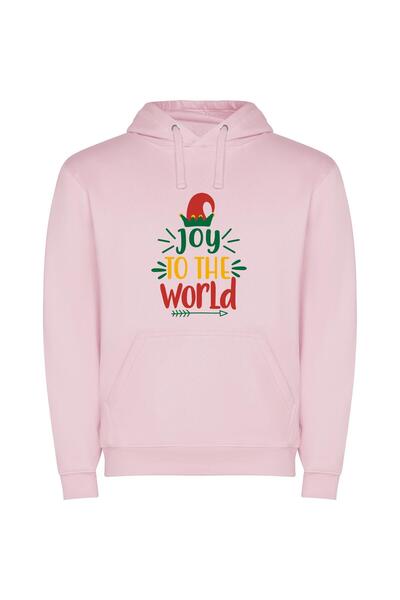 iLovePrints Joyous Yuletide Greetings Φούτερ με κουκούλα σε χρώμα Ροζ