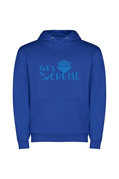 iLovePrints Curious Cruise Control Φούτερ με κουκούλα σε χρώμα Μπλε