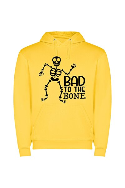 iLovePrints Glam Bone Collection Φούτερ με κουκούλα σε χρώμα Κίτρινο