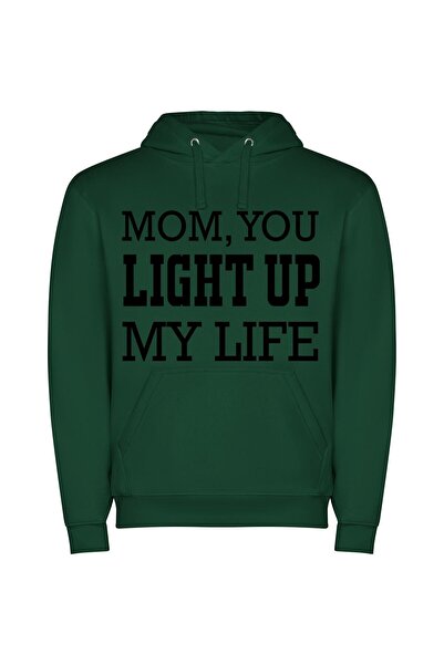 iLovePrints Radiant Mom: Timeless Love Φούτερ με κουκούλα σε χρώμα Πράσινο