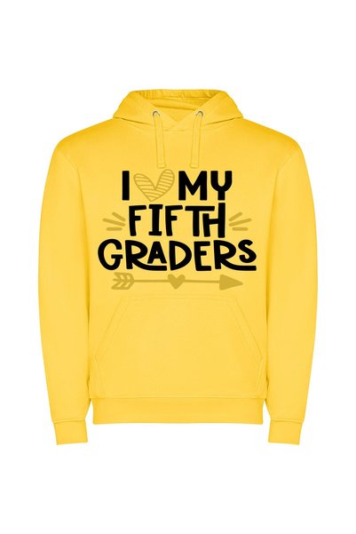 iLovePrints Adored Fifth Grader Φούτερ με κουκούλα σε χρώμα Κίτρινο