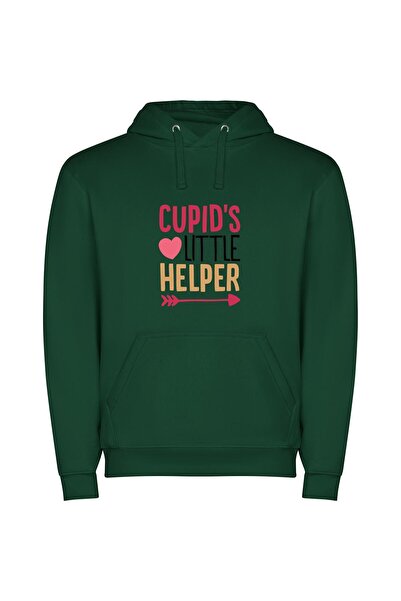 iLovePrints Cute Cupid's Little Assistant Φούτερ με κουκούλα σε χρώμα Πράσινο