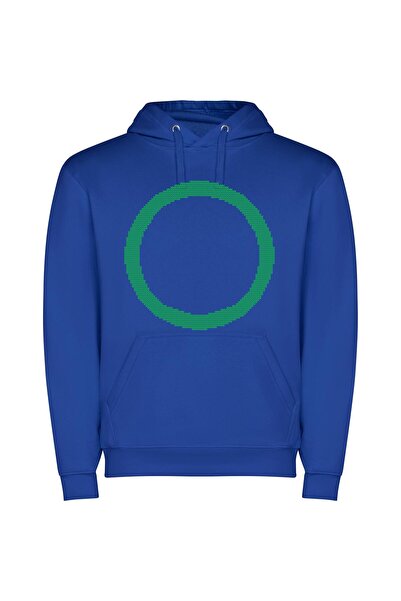 iLovePrints Circular Elegance: The Ouroboros Φούτερ με κουκούλα σε χρώμα Μπλε