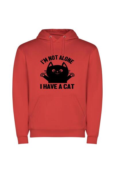 iLovePrints Feline Friends Forever! Φούτερ με κουκούλα σε χρώμα Κόκκινο