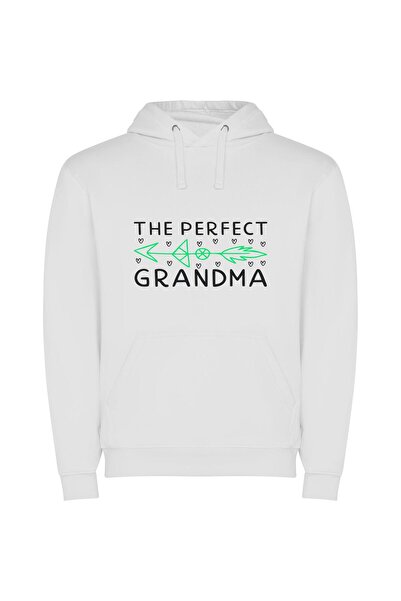 iLovePrints Grandma's Perfect Pink Arrow Φούτερ με κουκούλα σε χρώμα Λευκό