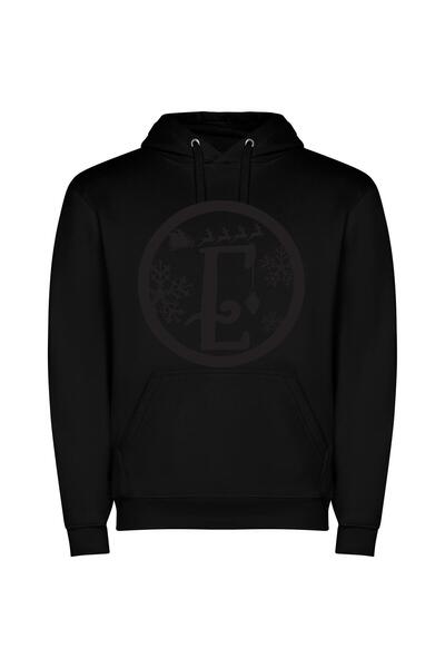 iLovePrints Snowflake J's Ersatz Elf Φούτερ με κουκούλα σε χρώμα Μαύρο