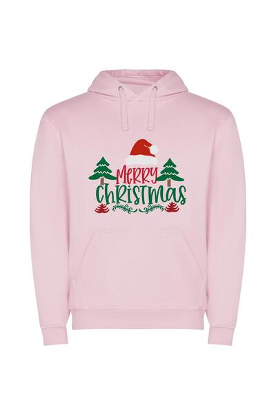 iLovePrints Festive Yuletide Delight Φούτερ με κουκούλα σε χρώμα Ροζ