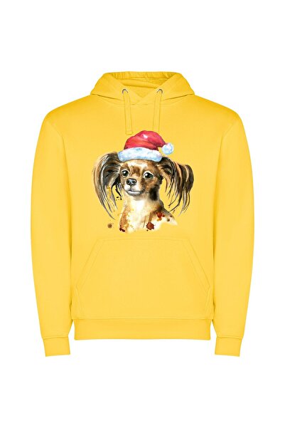 iLovePrints Santa's Toy Terrier Φούτερ με κουκούλα σε χρώμα Κίτρινο