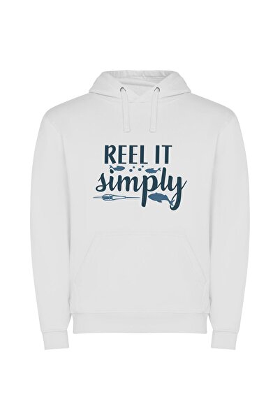 iLovePrints Reel Simplicity: High-Quality Portrayal Φούτερ με κουκούλα σε χρώ...