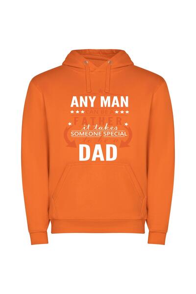 iLovePrints Fatherly Figure: The Sign Φούτερ με κουκούλα σε χρώμα Πορτοκαλί